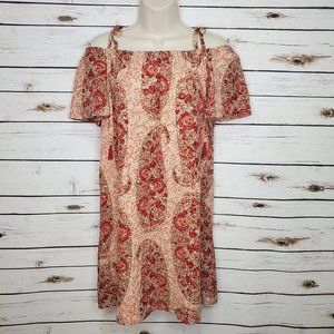 Madewell Silk Cold Shoulder Dress Small Lined